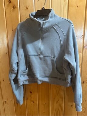 Women's ACTA Half-Zip Pullover Sweatshirt in Light Blue